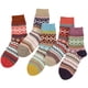 thumbnail image 1 of 5 pares de calcetines cálidos para mujer, calcetines de cabina de invierno para mujer, calcetines estampados vintage calcetines gruesos y acogedores, 1 of 5