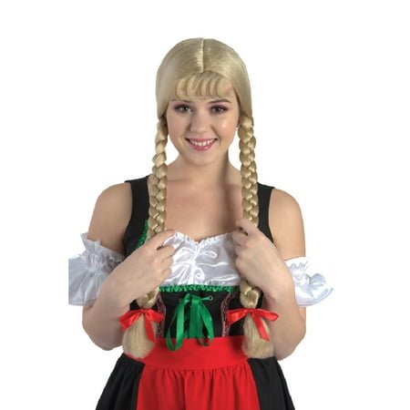 Blonde Braids Dutch Girl Halloween Wig Costume Accessory - One Size Fits Most
