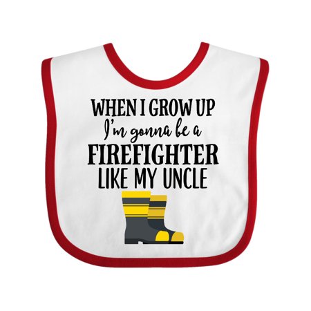 

Inktastic Future Firefighter Like My Uncle Gift Baby Boy or Baby Girl Bib