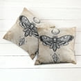 thumbnail image 6 of Ambesonne Fantasy Throw Pillow Cover 2 Pack, Hawk Moth Skull Magic, 20", White Black and Cream, 6 of 7