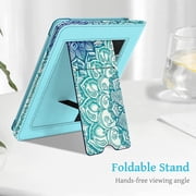 Fintie Stand Case for 6.8 Kindle Paperwhite (11th Generation 2021) & Kindle Paperwhite Signature Edition - Premium PU Leather Sleeve Cover with Card Slot and Hand Strap, Emerald Illusions