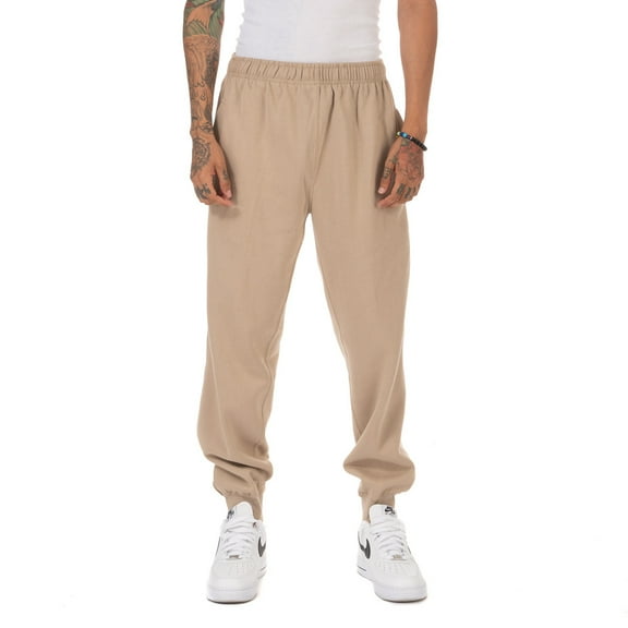 Pro Club Men's Mediumweight Jogger Fleece Long Pants - Khaki - Small