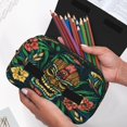thumbnail image 6 of Sikiie Tropical Tribe Mask Print Flip Double-layer Pencil Case, All-purpose Stationery Bag for Study and Office, Zipper Design, Unisex, 6 of 7