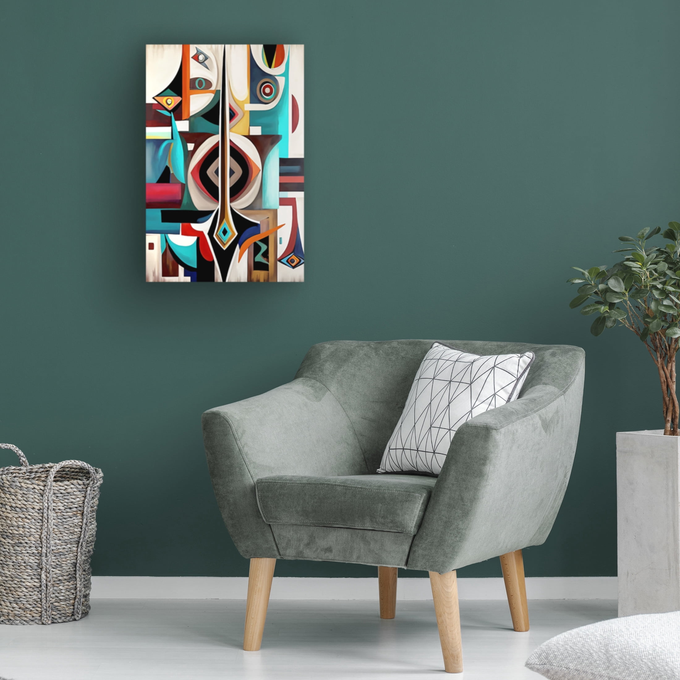 Canvas Wall Art - Ray Heere 'Mid Century Celebration Of All Cultures 25' Wall Art for Living Room, Bedroom, or Office Décor by Trademark Fine Art - 22 x 32 Inches