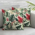 thumbnail image 3 of GOSMITH Tropical Pillow Covers Summer Hawaiian Style Coral Orange Aqua Blue Green Leaf Print Decorative Throw Pillows Outdoor Modern Decorations Pillow Cases for Couch Sofa Bed Decor, 3 of 5