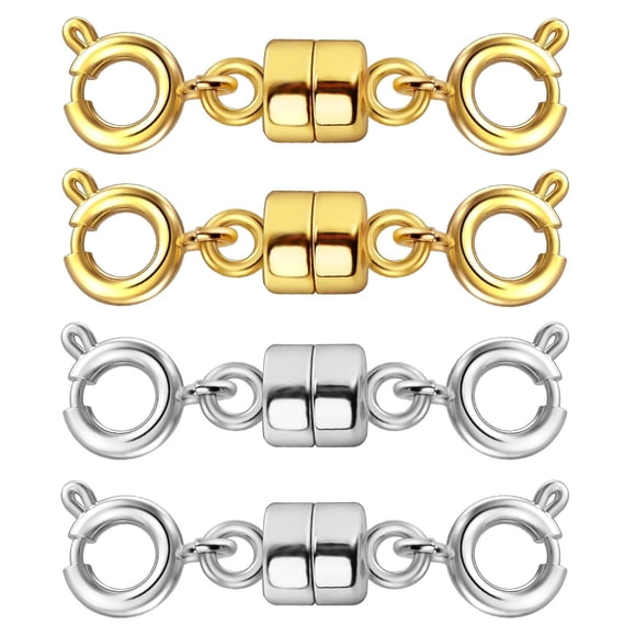 Cierres para collares y pulseras Qulltk, doblemente magnéticos, en oro y plata de 14 quilates
