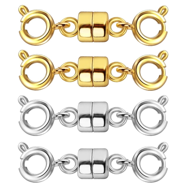 Cierres para collares y pulseras Qulltk, doblemente magnéticos, en oro y plata de 14 quilates