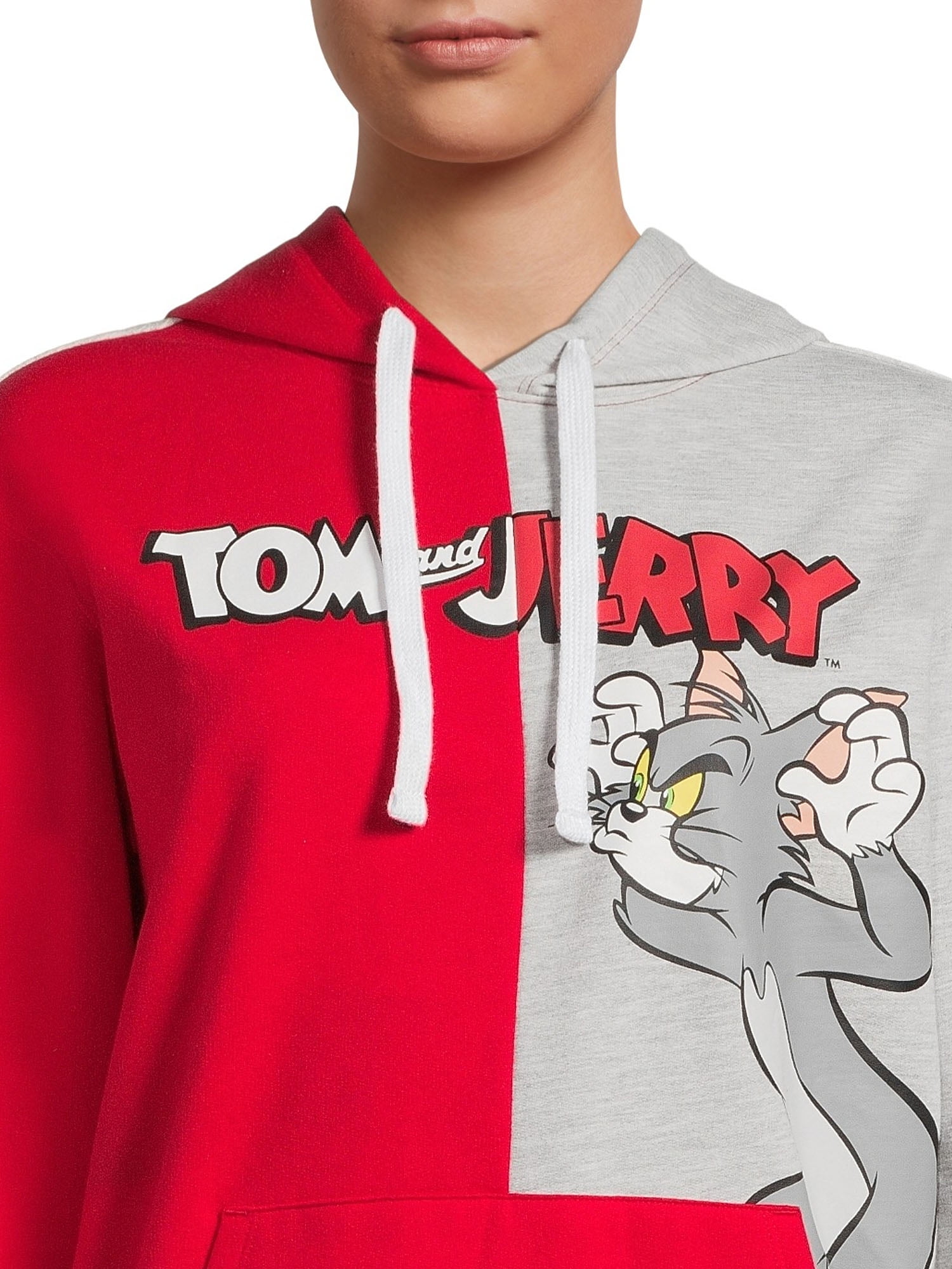 Licensed Graphics Tom \u0026 Jerry Split Juniors Graphic Fleece Hoodie Looney  Tunes - Walmart.com