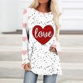 thumbnail image 1 of Aqestyerly T-Shirt à Manches Longues Décontracté pour Femmes, Imprimé Amour, Col Rond, Ample, 1 of 4