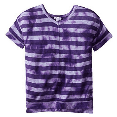 $56 Splendid Girls' Tie Dye Loose Knit Top, DGE01606X, lavender, Size 5/6