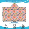 thumbnail image 2 of Pink Dinosaur Floral Pattern Hooded Bath Towel，60"x35" for Ages 3 To 12 Kids, Quick Dry Lightweight Soft Microfiber Hood Beach Towel Cover Up for Kids, 2 of 7