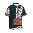 thumbnail image 2 of Bixox Men's Hawaiian Shirts Men's Astronaut Traveler with Suitcase Print Short-Sleeve Shirt-3X-Large, 2 of 8