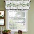 thumbnail image 3 of Green Eucalyptus Leaves Curtain Valances for Windows, Kitchen Valance Window Treatments Panel 2 Pack, Modern Art Farmhouse Plaid Rod Pocket Short Curtains for Bathroom Bedroom 42 x 18 Inch, 3 of 8