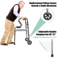 thumbnail image 6 of Giantex Aluminum Alloy Folding Walker, Stand-Assist Foldable Walker w/2 Wheels & Bi-Level Armrests, Height Adjustable Mobility Aid, Gray, 6 of 6