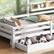 thumbnail image 2 of Casita cama infantil con estante de almacenamiento y dos cajones grandes con espacio de almacenamiento y forma de chimenea 90x200 blanco esquí esquí Gafas de esquí, 2 of 5