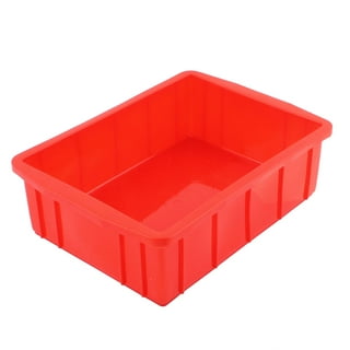 Red Small Plastic Storage Bin 6 Pack - TCR2088577