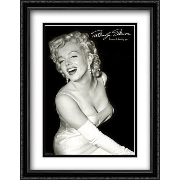 Marilyn Monroe (LovedYou) 2x Matted 28x40 Large Black Ornate Framed Art Print