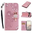 thumbnail image 1 of Diamond Wallet Case for Google Pixel 6 Pro with Card Slots Holder Magnetic Clasp Cover, Shining Sparkle Owl Embossed Pattern PU Leather Flip Folio Case with Wrist Strap Kickstand Case, Rosegold, 1 of 7