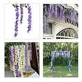 thumbnail image 3 of Harlier 12pcs Artificial Wisteria Flowers, 3.6 Feet/Piece White Dense Artificial Fake Wisteria Vine Ratta Hanging Garland Silk Flowers String for Home Party Wedding Decor, 3 of 8