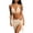 #0097-Beige, variant on Ruffle Micro Bikini Sets, 3-Piece Lace Cover-Up Skirt, Pool Party Outfits, Halter-Tie Swimsuits Tan-Through