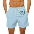 thumbnail image 2 of BiZtdJrK Weekly Prime, Valentine's Day Shorts for Men Big and Tall Summer Beach Shorts Casual Drawstring Elastic Waist Hiking Workout Shorts with Pockets Light Blue XXL, 2 of 5