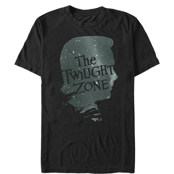 Men's The Twilight Zone Galactic Profile Logo Graphic Tee Black Medium