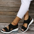 thumbnail image 4 of Ladies Solid Color Womens Comfort Sandals Breathable Mesh Fish Mouth Shower Sandals Women Casual Flat Sandals, 4 of 6