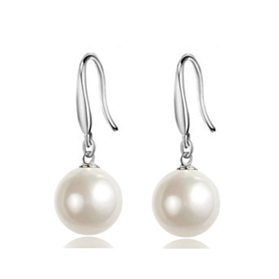 QIQUWOHUL Pearl Silver Plated Earrings Earrings