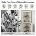 thumbnail image 5 of CQSXDA Stylish Tall Corner Cabinet with Doors in Wood Grain Finish for Living Room, Bathroom, Dining Room or Kitchen, Beige, 5 of 16