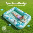 thumbnail image 2 of SLOOSH Inflatable Tanning Pool Lounger Float, 85" x 57" Extra Large Suntan Sun Tan tub for Adults, Tanning chair, Bed Blow up, Raft Lounge Floatie,XL-Cyan White, 2 of 10