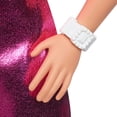 thumbnail image 5 of Barbie Fashionistas Doll #230 with Blond Hair, Wearing Metallic Pink Minidress with Heart Cut-Out, White Bracelet and Heels, 5 of 5