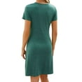 thumbnail image 2 of Gustave Women's Summer T Shirt Dress Ruched Bodycon Mini Dresses Casual Short Sleeve Wrap A-Line Sundress for Beach Party Work "Green, L", 2 of 6