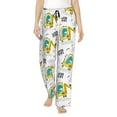 thumbnail image 2 of Goofa Dinosaur on Excavator Printed Soft Pajama Pants for Women, Wide Leg Comfy Casual Lounge Yoga Pants-, 2 of 9