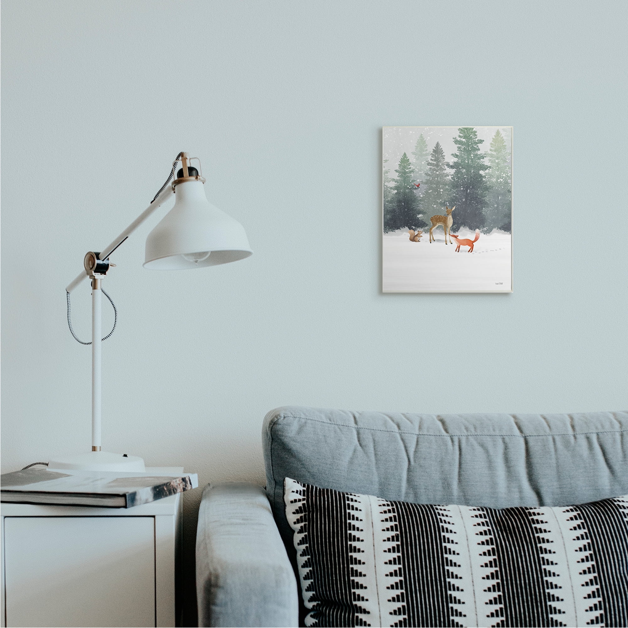Stupell Industries Winter Season Forest Animals Fox Deer Squirrel Wall Plaque Design by House Fenway
