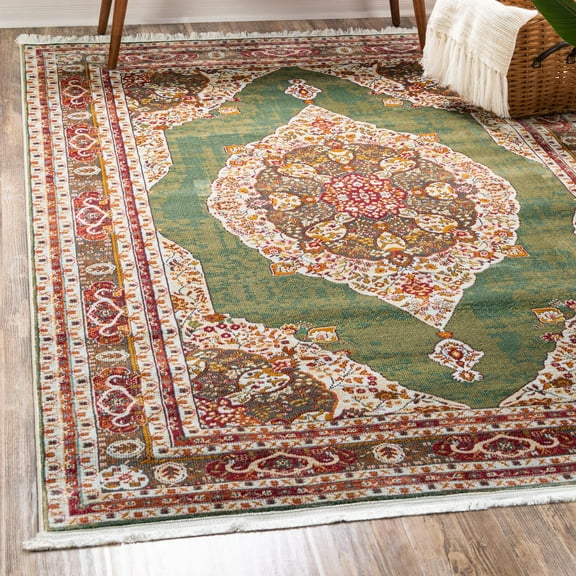 Unique Loom Baracoa Collection Area Rug - Regla (9' x 12' Rectangle Green/Blue)