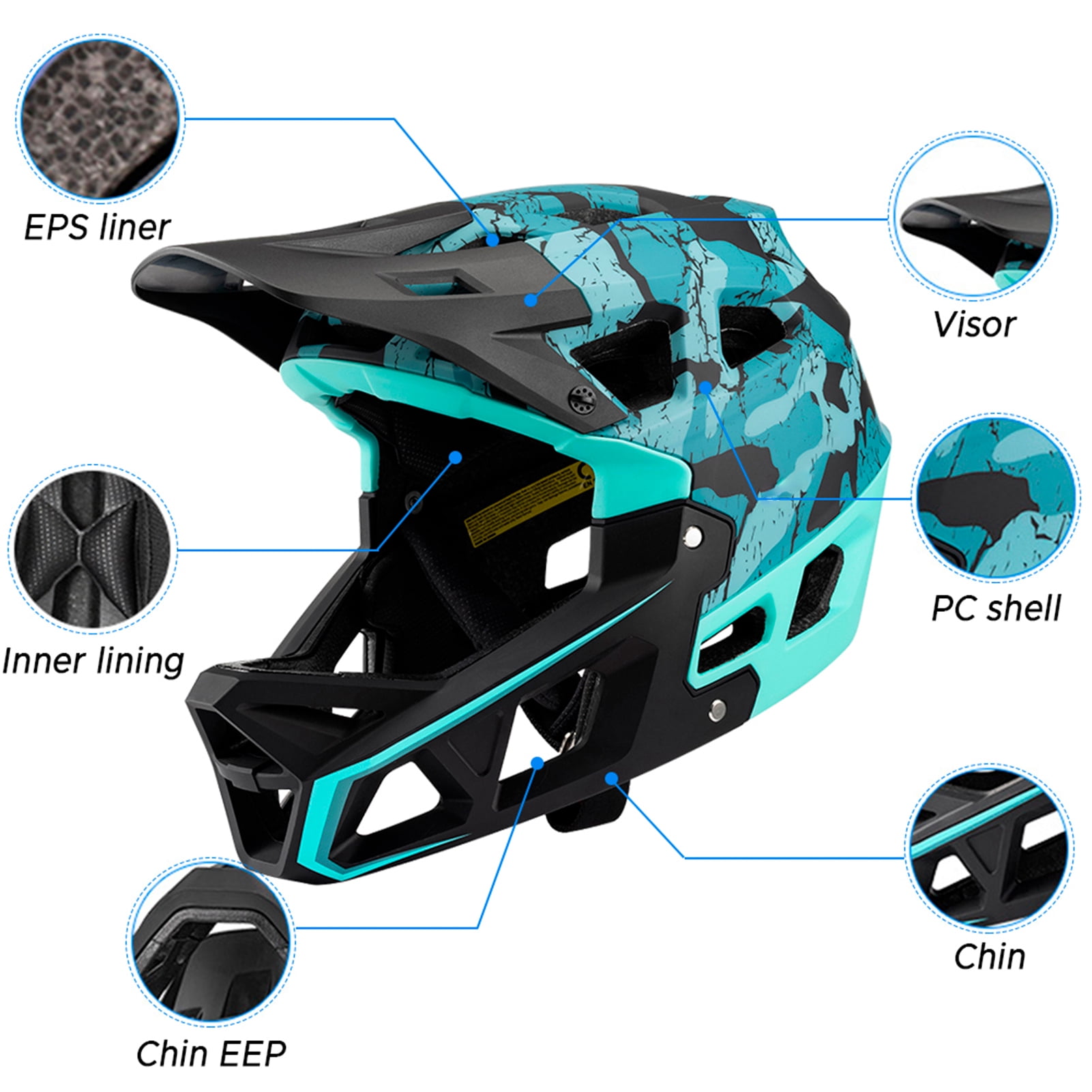 Helmet Full Face Mountain Bike Helmet Adult Racing Downhill  Helmet For Men/Women Adult Mountain Bike Helmet With Visor Over 31 Vents Bike Helmet