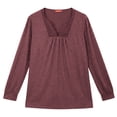 thumbnail image 5 of WellSize Plus Size Womens Tops Lace Long Sleeve Shirts for Women Casual V Neck Fall Tunic Blouses, 5 of 8