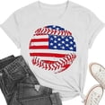 thumbnail image 5 of American Flag Shirts Women 4th of July Crewneck Short Sleeve Patriotic T-Shirt Memorial Day Graphic Tee Independence Day Tops, 5 of 6