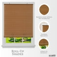 thumbnail image 3 of PowerSellerUSA Light Filtering Cordless Rollup Window Blinds, 72L x 72W Inches Oval Veranda Vinyl Roller Privacy Blind, Indoors-Outdoors Mount Simply Pull-Up from the Bottom Handrail, Woodtone, 3 of 7