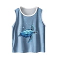 thumbnail image 3 of Eltusu Girls Cotton Tank Tops, Loose Fit Crew Neck Graphic Sleeveless Workout Tops Light Blue Size 4-5 T, 3 of 4