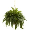 thumbnail image 6 of Nearly Natural 29in. Double Giant Boston Fern Artificial Plant in Wicker Hanging Basket, 6 of 6