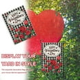 thumbnail image 4 of Jbralid Happy Valentine's Day Red Rose Flower Decorative Garden Flag, Floral Black White Buffalo Plaid Farmhouse Yard Outside Decoration, Anniversary Wedding Home Decor 12x18, 4 of 7