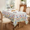 thumbnail image 2 of Spring Easter Tablecloth Rectangle - Waterproof Floral Pattern Decorative Summer Table Cloths, Stain Resistant Wrinkle Free Table Covers for Dinner/Party/Picnic/Indoor/Outdoor, 60 x 84 Inch, 2 of 6