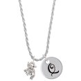 thumbnail image 1 of Delight Jewelry Silvertone Mini 3-D Elephant Silvertone Script Initial Disc - Q - Charm Necklace, 20"+3", 1 of 4