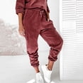 thumbnail image 5 of Baqcunre Women's Loose Solid Color Hooded Fleece Hoodie and Trousers Set,Color Red,Size S-XXL, 5 of 5