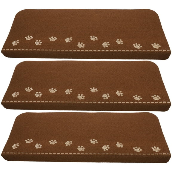 MLINS  3 Pcs Rug Indoor Stair Runners Carpet Non-slip Back Rugs Coffee