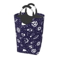 thumbnail image 1 of DouZhe 50L Rectangular Laundry Basket, Cartoon Blue Space Rocket Prints Waterproof Foldable Laundry Hamper with Aluminum Handles, 1 of 6
