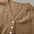 thumbnail image 7 of Perfectbot Women’s V-Neck Ruffle Short Sleeve Blouse, Henley Button-Down Casual Tunic Top, Lightweight Crinkle Cotton Shirt, 7 of 7