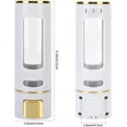 thumbnail image 3 of ABCISI 15oz Wall Mount Soap Dispenser - Manual Hand Shampoo and Shower Gel Dispenser for Bathroom and Kitchen - Lotion Container - Convenient and Stylish  (White Shell, Golden Press), 3 of 17