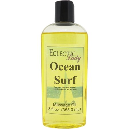 Ocean Surf Massage Oil by Eclectic Lady, 8 oz, Sweet Almond Oil and Jojoba Oil